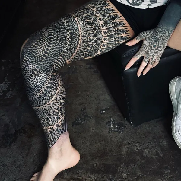 Ornamental tattoo by Eric Stricker in Barcelona