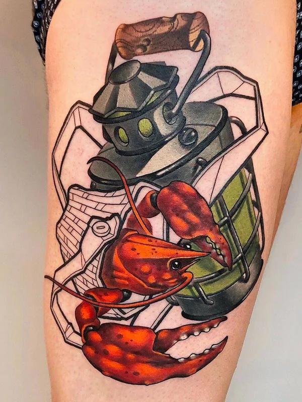 color illustrative татуировка на thigh #32661 | Тату мастер Vincent Zattera