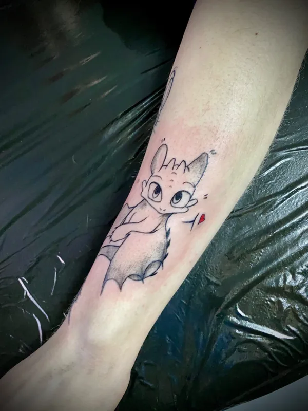 black and grey cartoon татуировка на forearm #59396 | Тату мастер Юлия Купырева