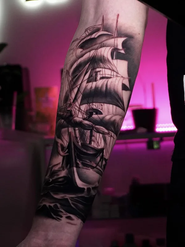 black and grey black and grey tattoo on forearm #59411 | Tattoo Artist Dan Starr