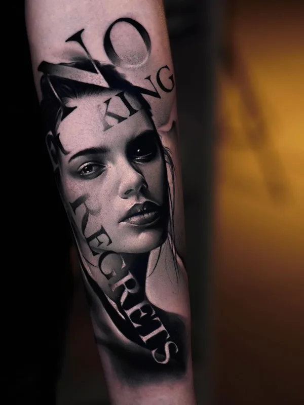 female black and grey realism tattoo on forearm #59415 | Tattoo Artist Dan Starr