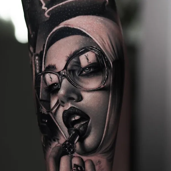 Portrait tattoo by Dan Starr in Ростов-на-Дону