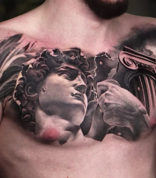 male black and grey realism tattoo on chest #59408 | Tattoo Artist Dan Starr