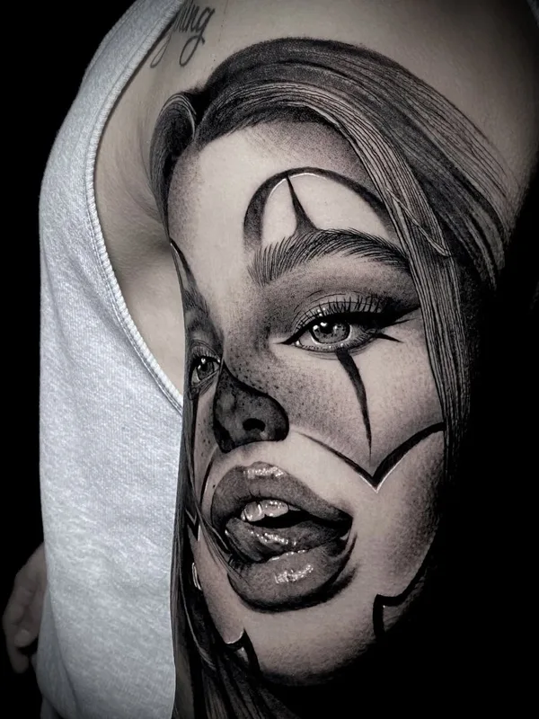 Чёрно-серая tattoo by Elena Lamberti in Kraków