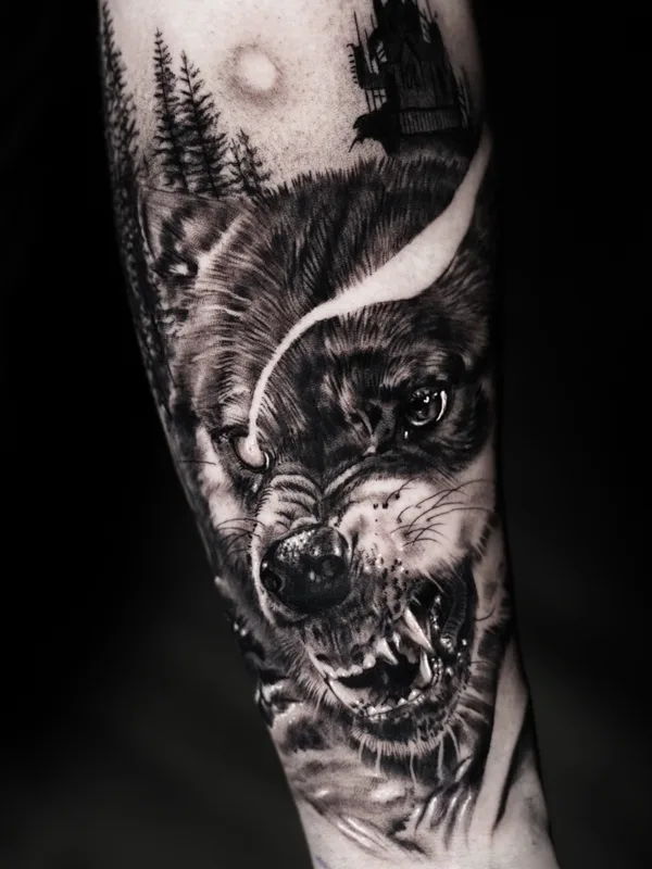 Чёрно-серая tattoo by Elena Lamberti in Kraków