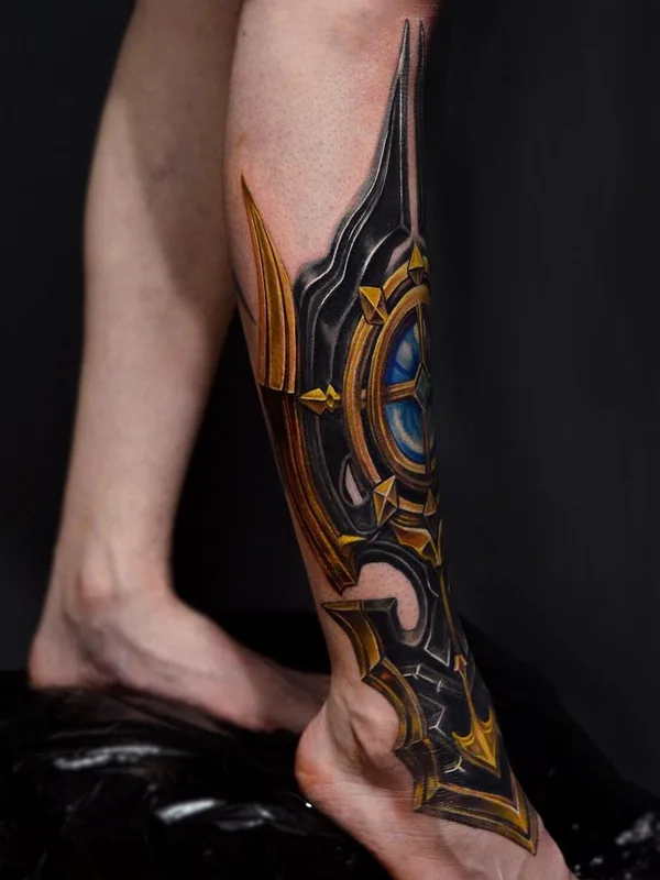 color biomechanical татуировка на calf #46337 | Тату мастер Полина Ramona Ink
