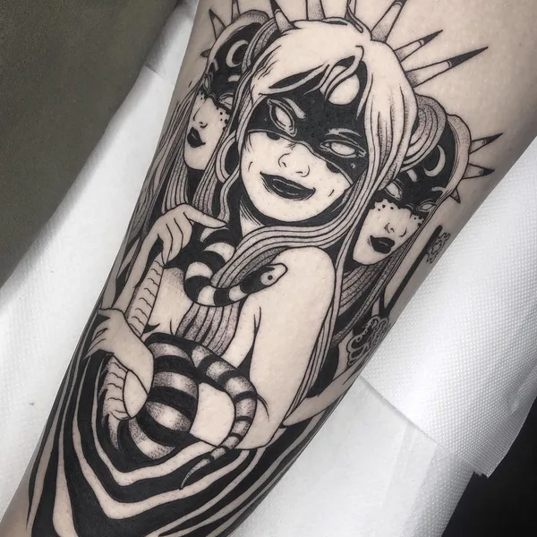 Graphic tattoo by  Lil Annie in Murcia