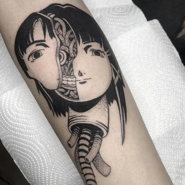 Graphic tattoo by  Lil Annie in Murcia