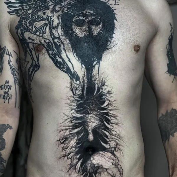 Horror tattoo by Лиза Могилкина in Иркутск
