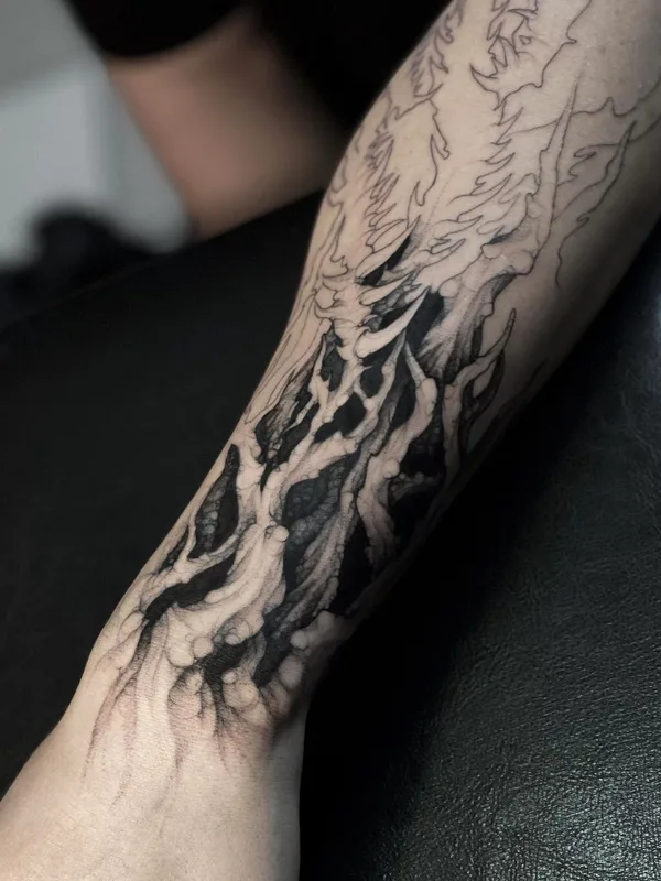black blackwork 타투 부위 forearm #46434 | 타투이스트 Лиза Могилкина