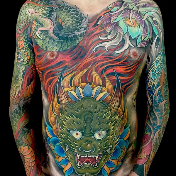 Oriental tattoo by Kevin Marr in San Francisco