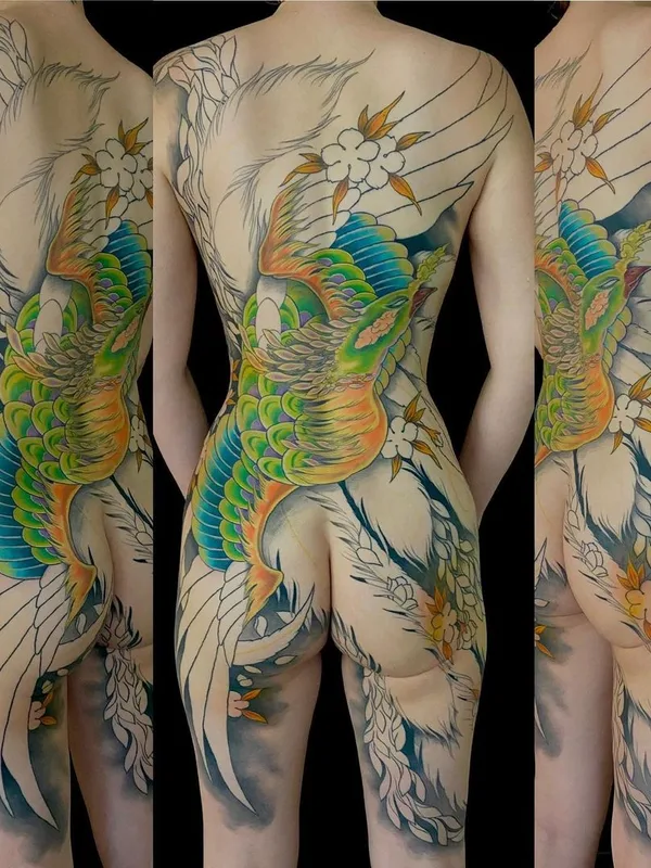 female color japanese Tatuaggio su full back #46496 | Tatuatore Kevin Marr