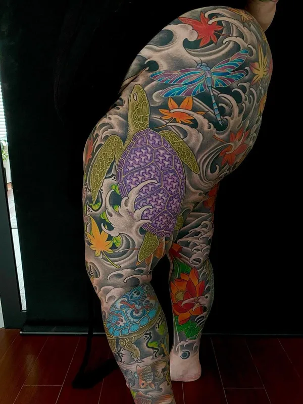 color japanese Tatuaggio su full leg #46490 | Tatuatore Kevin Marr