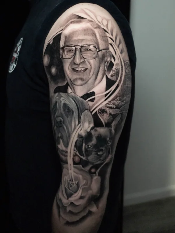 black and grey realism татуировка на full sleeve #60991 | Тату мастер Italo Romero