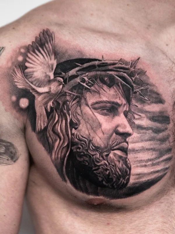 male black and grey realism татуировка на chest #60992 | Тату мастер Italo Romero