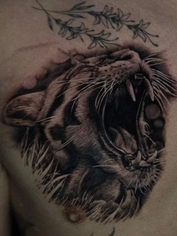 black and grey realism татуировка на chest #60994 | Тату мастер Italo Romero