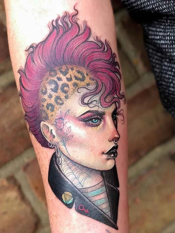 female color illustrative tattoo on forearm #20292 | Tattoo Artist Hannah Flowers