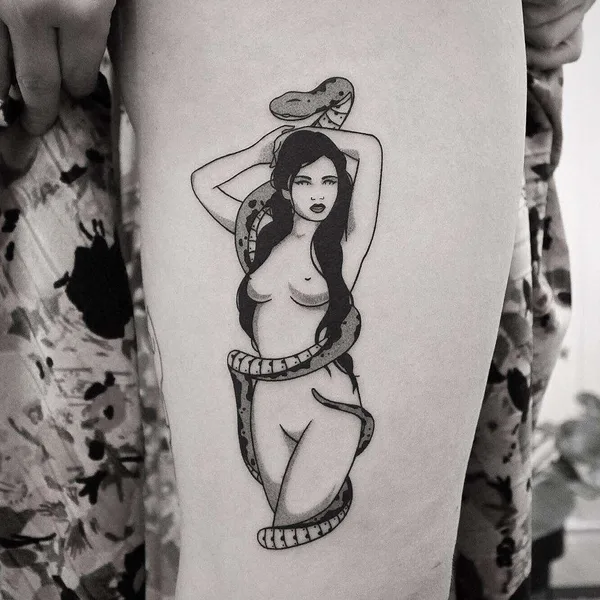 Linework tattoo by Brendon Welfare Dentist in Toronto