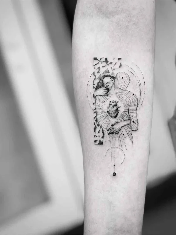 black and grey linework tatouage sur forearm #19828 | Artiste tatoueur John Monteiro