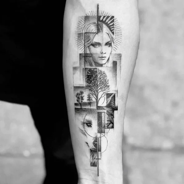 Geometric tattoo by John Monteiro in João Pessoa