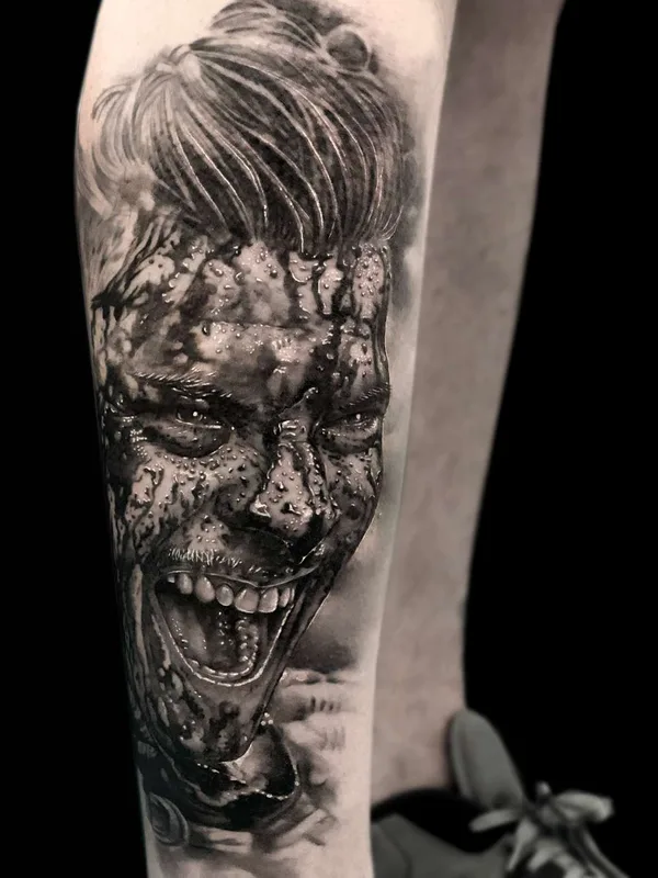 black and grey realism 타투 부위 calf #22022 | 타투이스트 Coreh Lopez