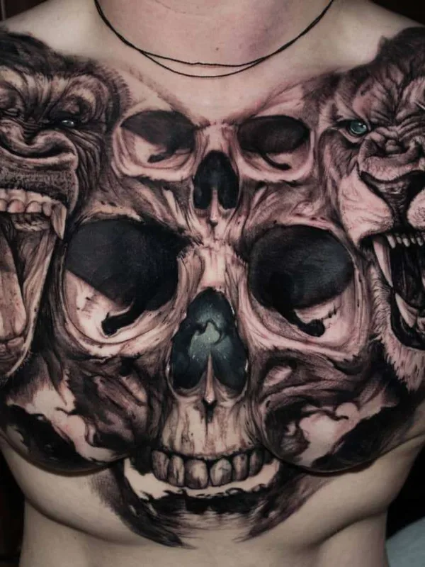 male black and grey realism татуировка на chest #21201 | Тату мастер Jayden Pengilly