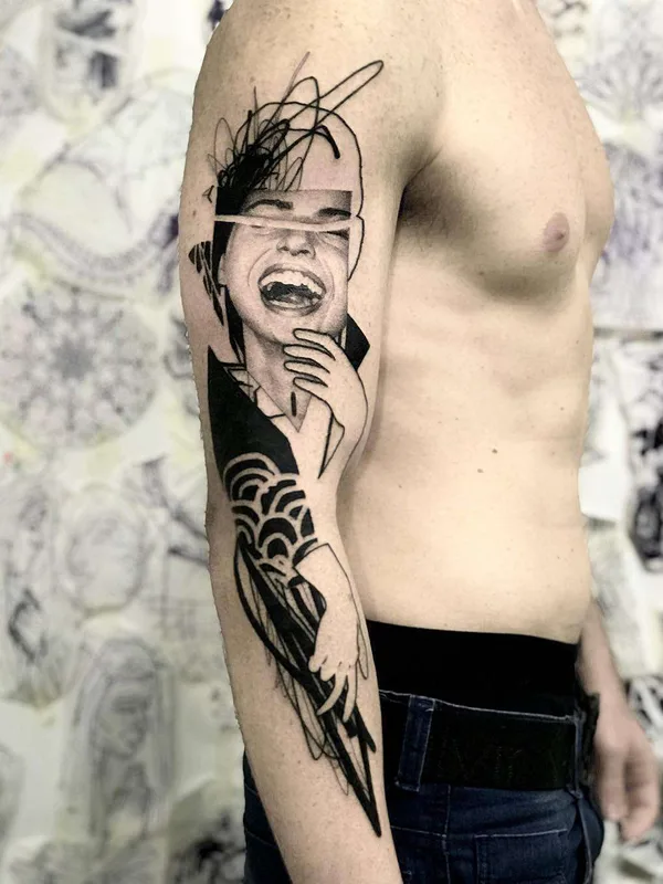 male black sketch Tatuagem em full sleeve #21744 | Tatuador Caio Miguel