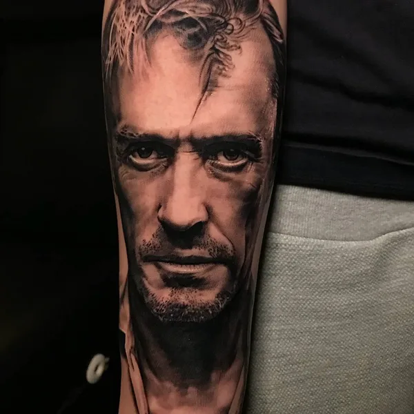 Portrait tattoo by Zhang Po