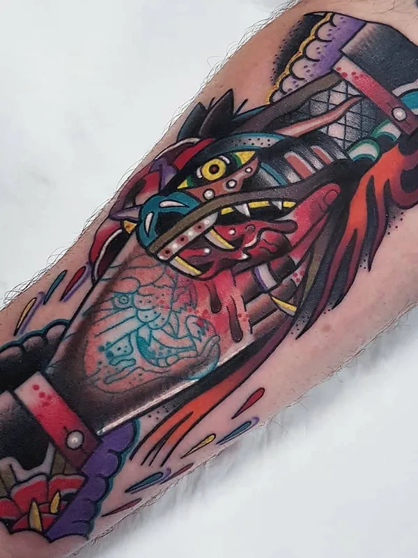 Old School tattoo by Eddie Czaicki in Paris