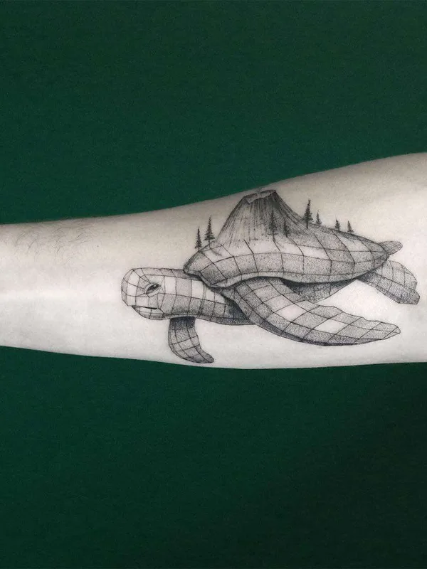 black and grey geometric tattoo on forearm #21071 | Tattoo Artist Sven Rayen