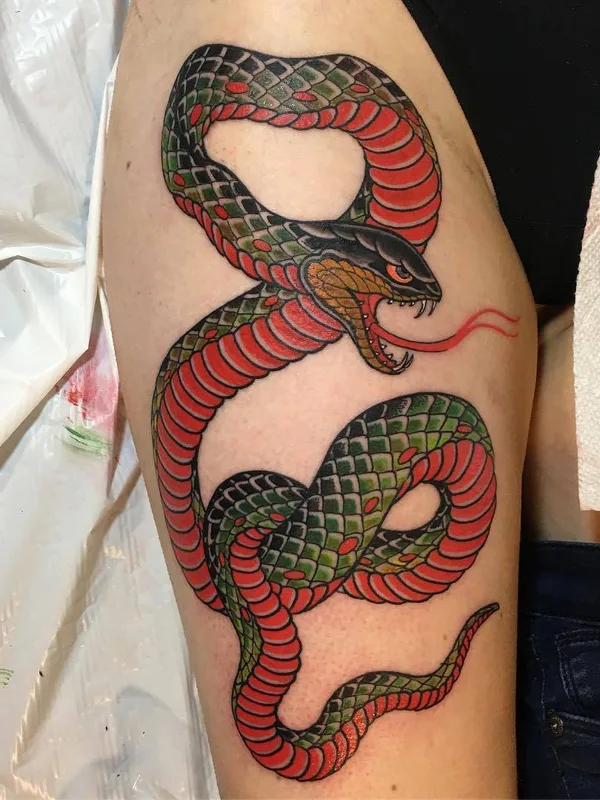 color japanese татуировка на thigh #22744 | Тату мастер Ami James