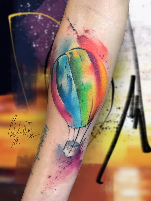 color watercolor tatouage sur forearm #23346 | Artiste tatoueur Pablo Ortiz