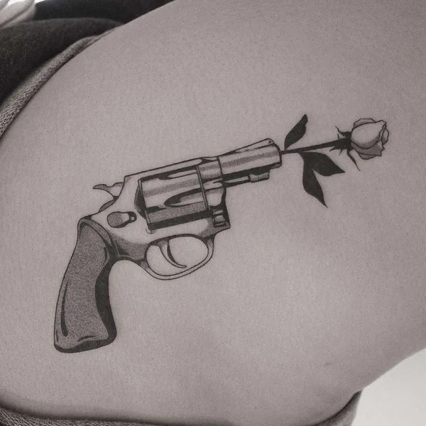 Linework tattoo by Brendon Welfare Dentist in Toronto