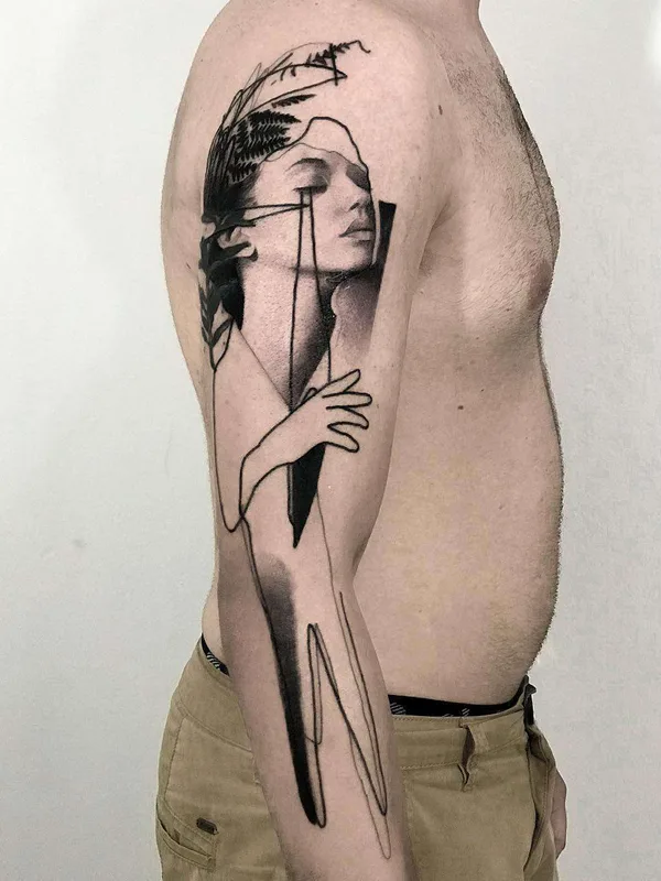 black and grey sketch Tatuagem em upper arm #21745 | Tatuador Caio Miguel