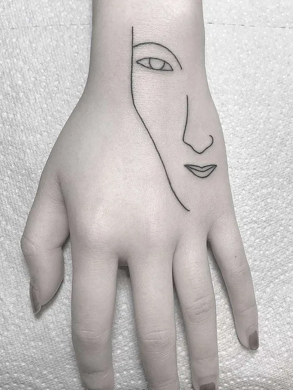 black linework tattoo on back of hand #21411 | Tattoo Artist Caleb Kilby