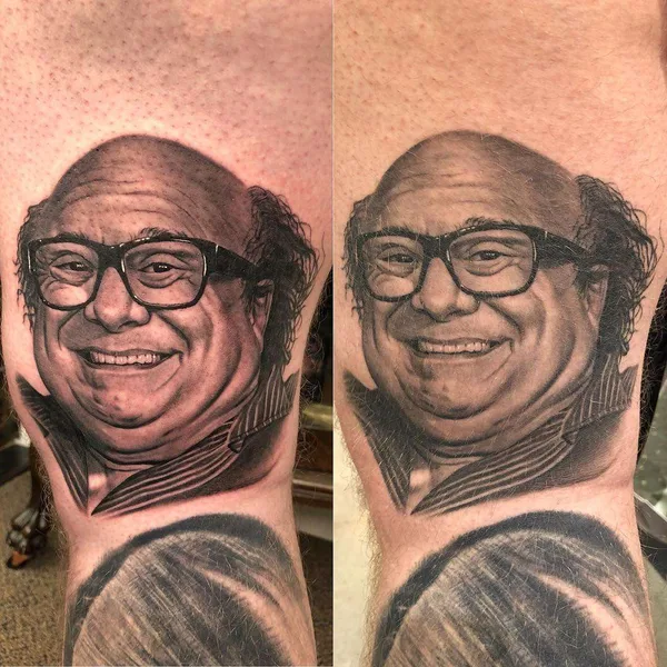 Portrait tattoo by Bob Tyrrell