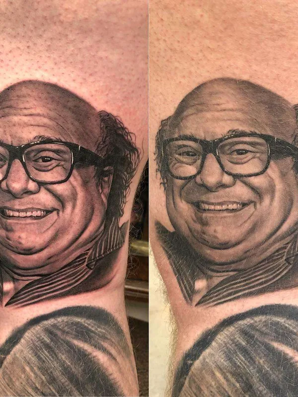 Portrait tattoo by Bob Tyrrell