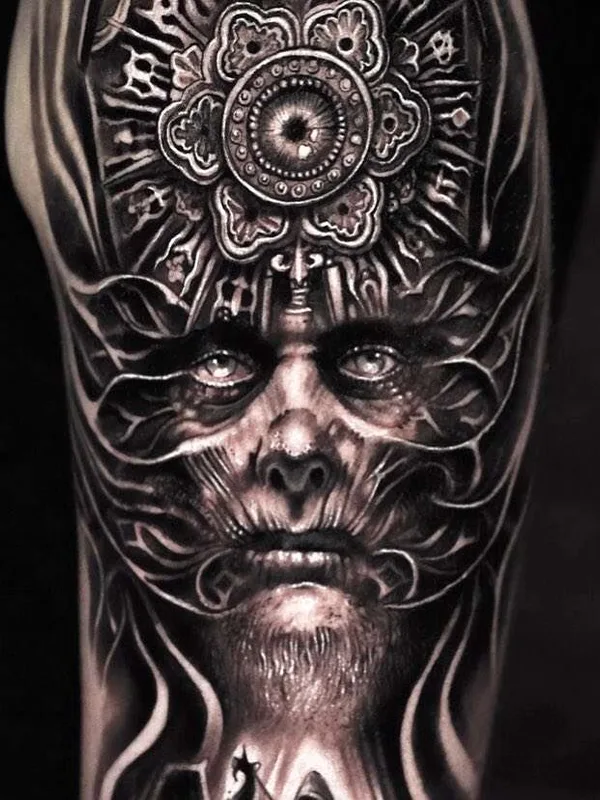 black and grey black and grey татуировка на upper arm #22486 | Тату мастер Mumia