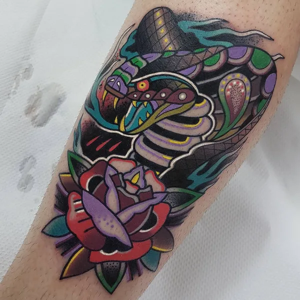 Old School tattoo by Eddie Czaicki in Paris