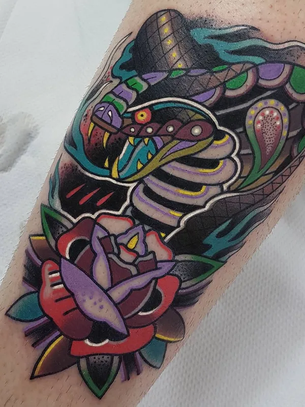 Old School tattoo by Eddie Czaicki in Paris