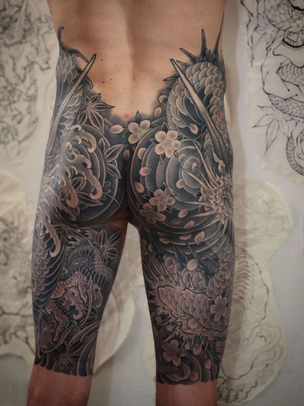 male black and grey japanese Tatuaggio su full back #21444 | Tatuatore Johan Svahn