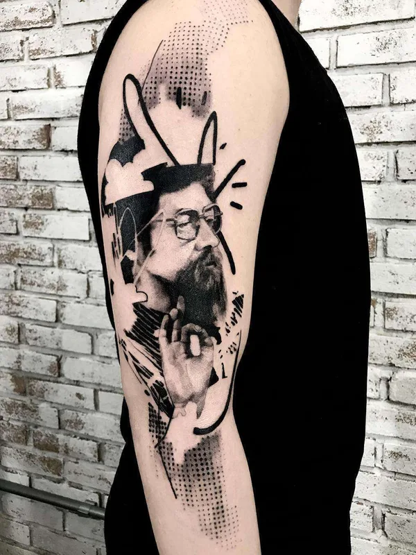 black and grey blackwork Tatuagem em upper arm #21753 | Tatuador Caio Miguel
