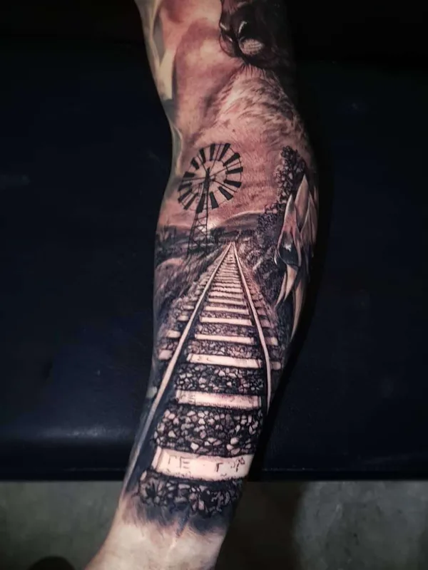 black and grey realism татуировка на full sleeve #21196 | Тату мастер Jayden Pengilly