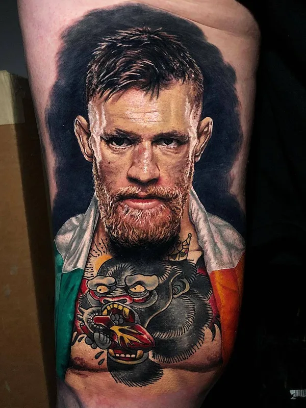 male color realism татуировка на thigh #26303 | Тату мастер Steve Butcher