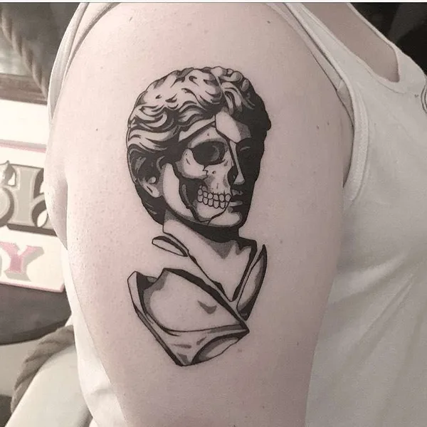 Linework tattoo by Brendon Welfare Dentist in Toronto