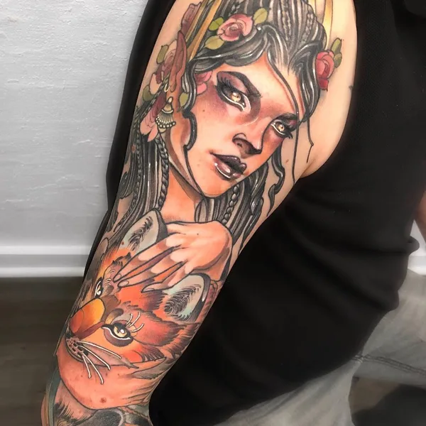 Neo Traditional tattoo by Marty Early