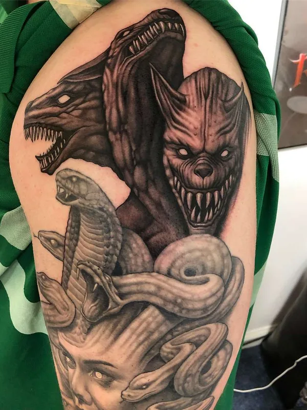 Portrait tattoo by Bob Tyrrell