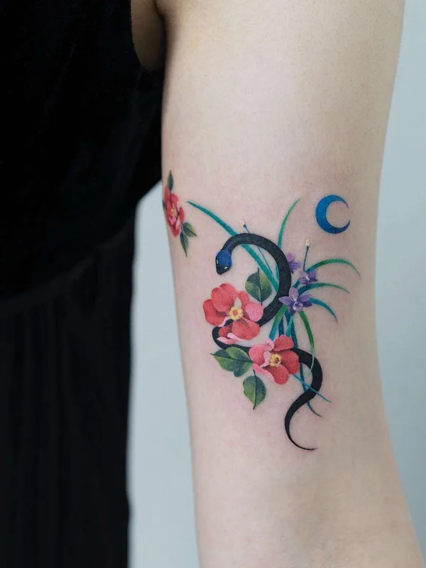 female color illustrative tattoo on forearm #21556 | Tattoo Artist Zihee
