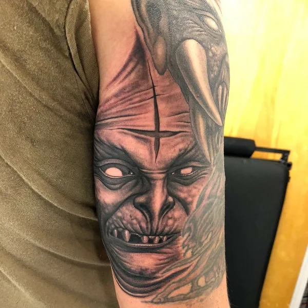 Portrait tattoo by Bob Tyrrell