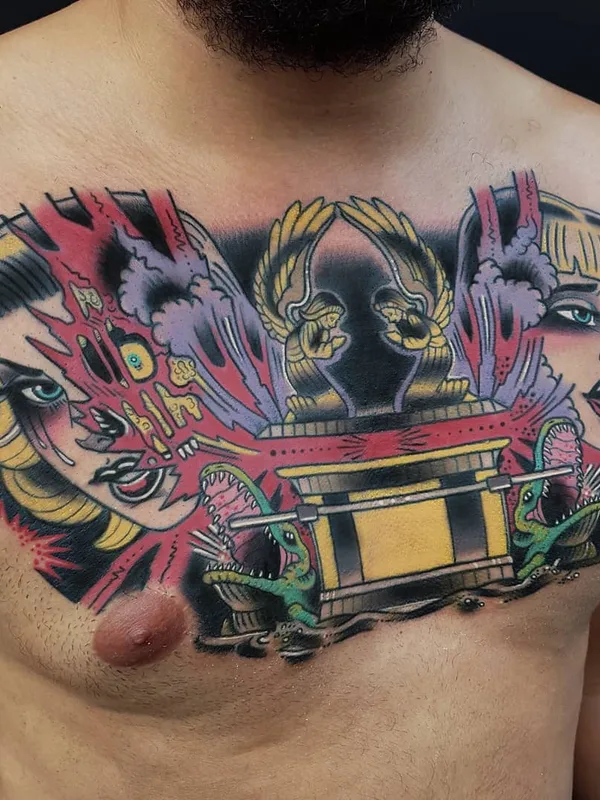 Old School tattoo by Eddie Czaicki in Paris